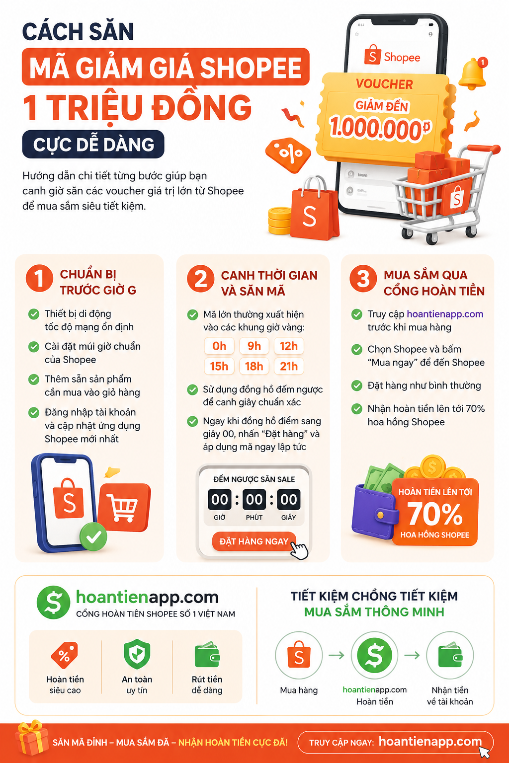 Cách săn mã giảm giá Shopee 1 triệu đồng cực dễ dàng
